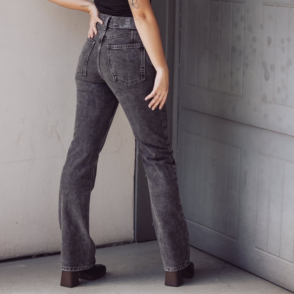 We the free xena black slim straight high rise jeans - Picture 4 of 15